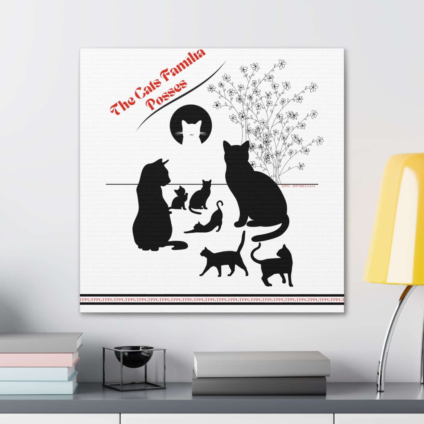 From our "TPPG Brand Pet Collection" - "The Cat Familia Posses.." Canvas Gallery Wraps in White