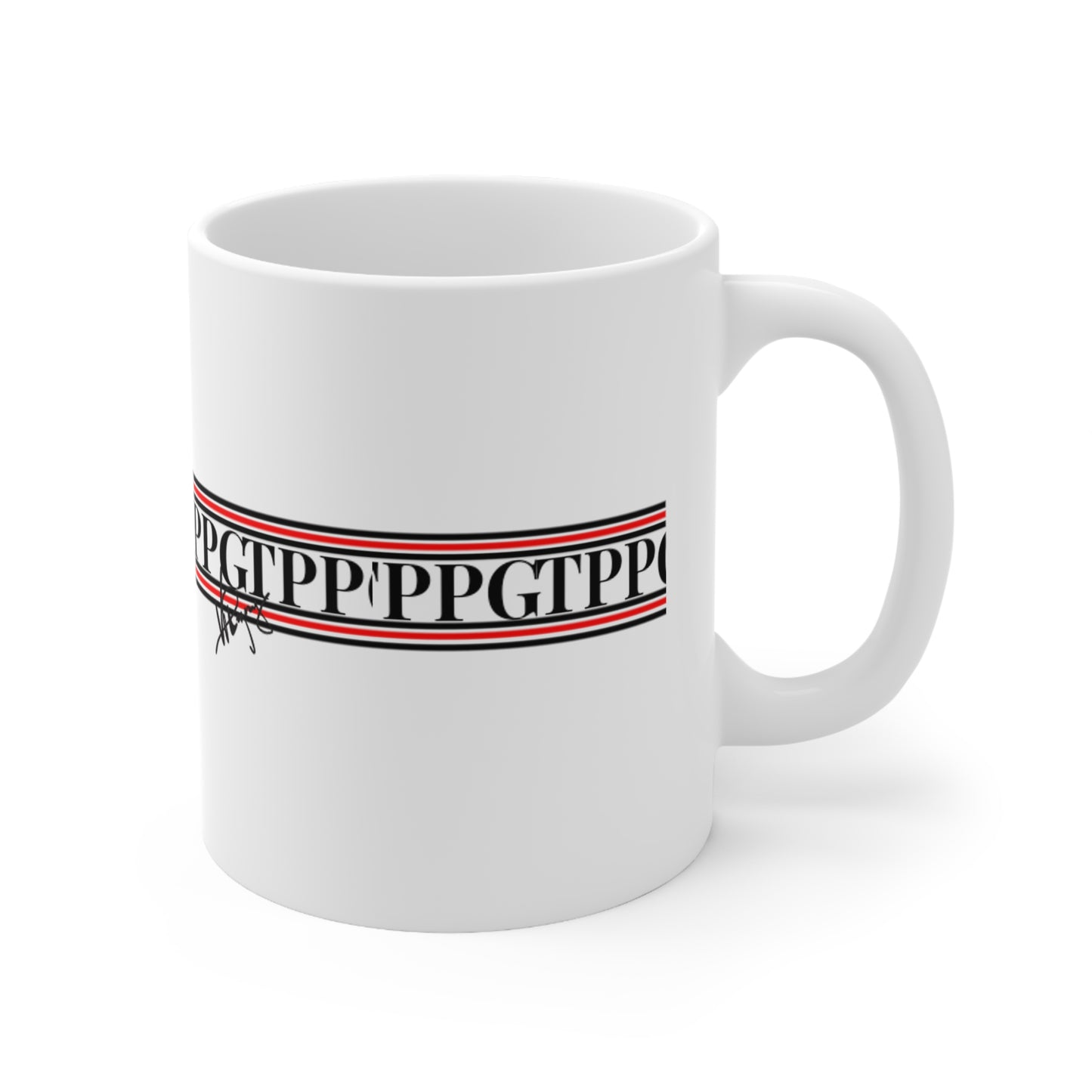 11oz White 'TPPG" Brand Ceramic Mug from the 'TPPG-Apparels' Collection