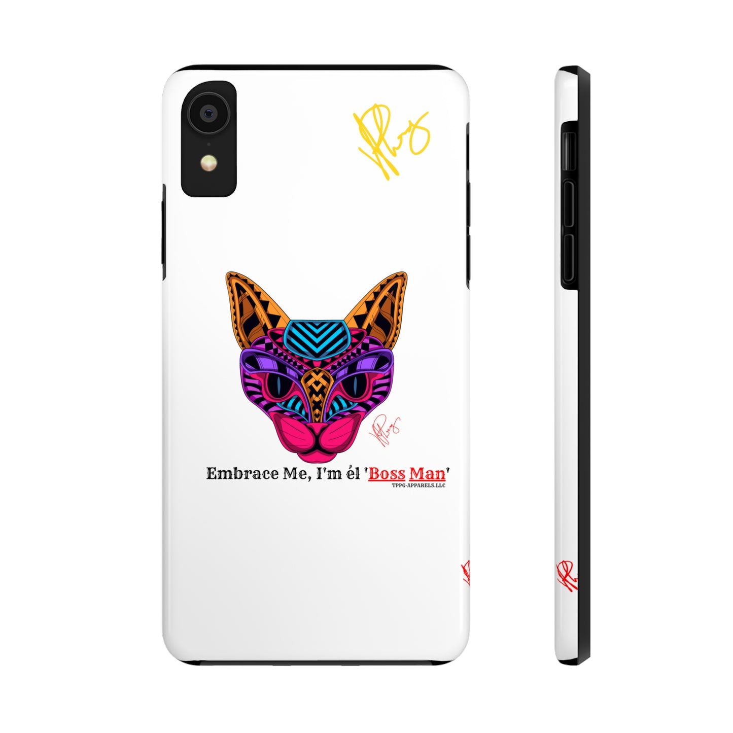 Cat Custom Designs Phone Cases - iPhone/Samsung Galaxy & Google Pixel (Multi-Colored White)