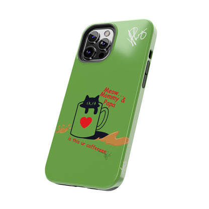 Ok Guys here's another one of our Cutest Coffee Pet Designs (in a Light Green Base Color) Verision from the 'TPPG Collection' Line carries Several sizes of the "iPhone Series" Tough Phone Cases