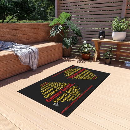 Black Durable & Non-Slip Outdoor Rug-"TPPG Gamer Collection"