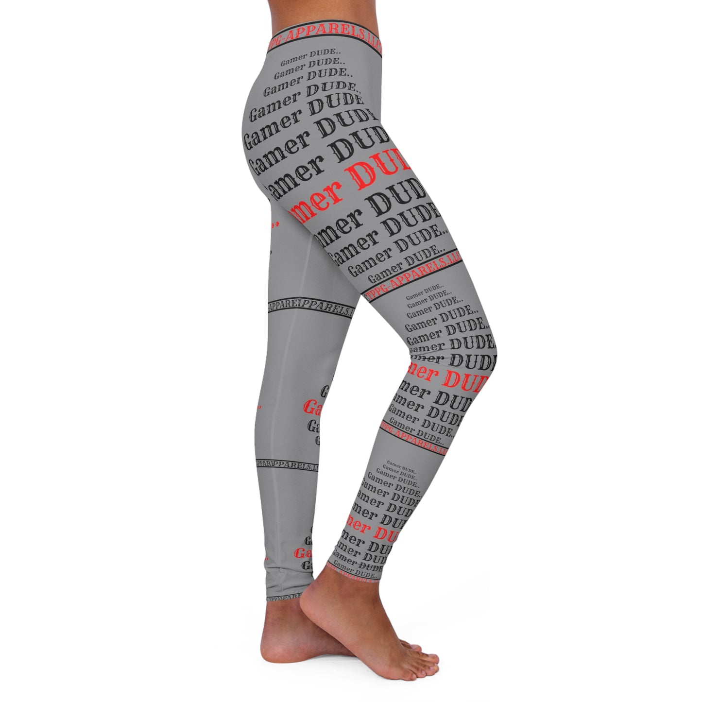 Another design of our Sexy & Stylish (Grey) Women's "Gamer" Spandex Leggings with different sizes By:"TPPG-Apparels" Stylish Brands