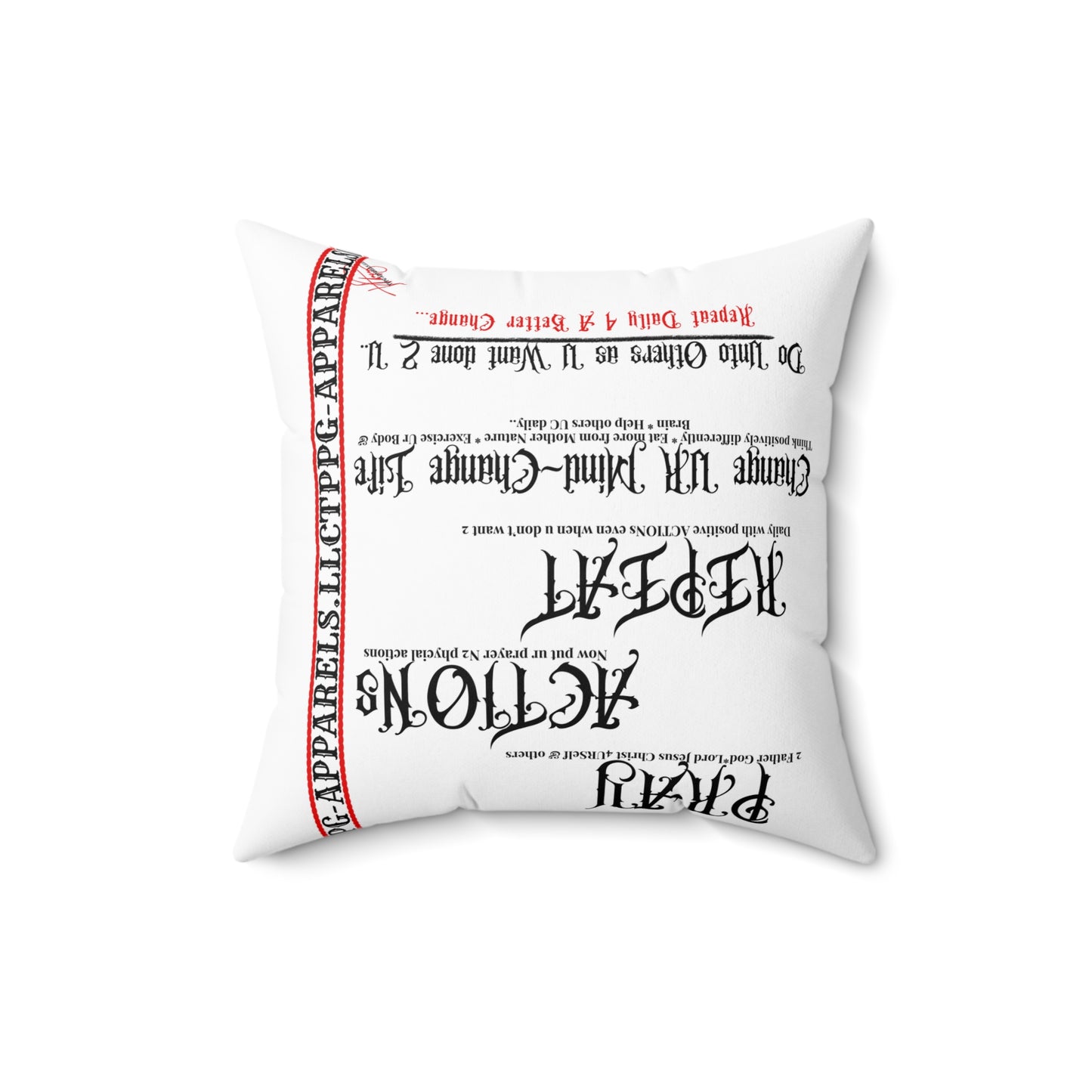 Square Throw "Pray~Action~Repeat" Pillow