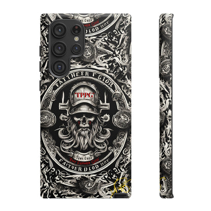 "Father God" iPhone/Google Pixel & Samsung Tough Phone Case (Black/Red & Grey)