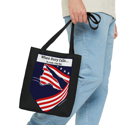 Our 3 sizes - Handy Millitary-front facing Style Design Tote Bag from the 'TPPG-Apparel' Brand