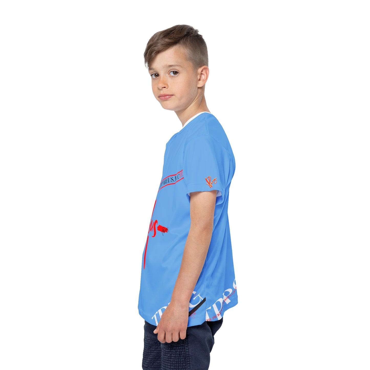 Kids Sport "Jesus Cross" Blue Jersey/Tee-By:"TPPG" Juniors/Kids Collections