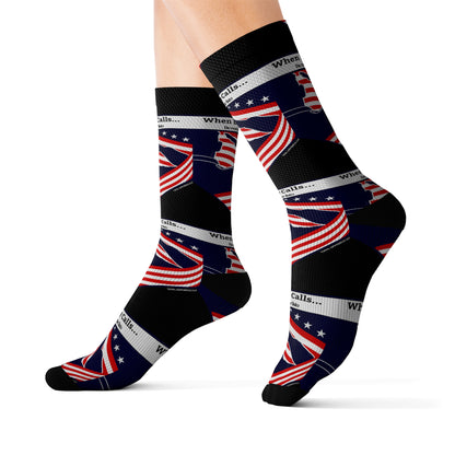 High Quality Cushioned 'TPPG Brand' Millitary Style "When Duty Calls" Design Socks