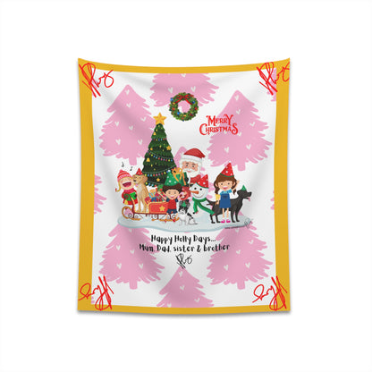 100% Polyester (Yellow Base color) Holiday Printed Wall Tapestry from "TPPG Collections"