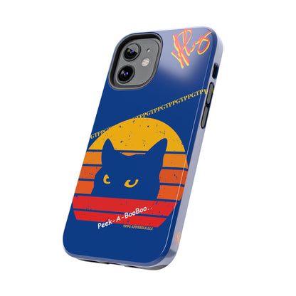 Custom Cat Design Phone Cases "Peek-A-BOOO.." (Black Multi-Colored)