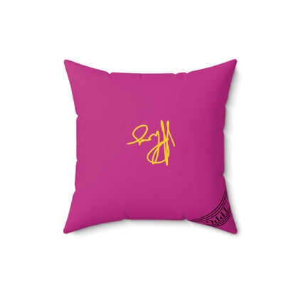 (Children) Spun Polyester ('1-side') Square Pillow (4 sizes-Deep Pink Bgd) - By: "TPPG KIds Collection"