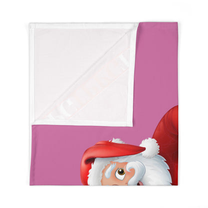 Holiday Santa's 30"x40" (Xmas Pink/USA) Infant/Baby Jersey 'Santa Christmas Holiday' Swaddle Blanket by: "TPPG Infant/Toddler" Collections