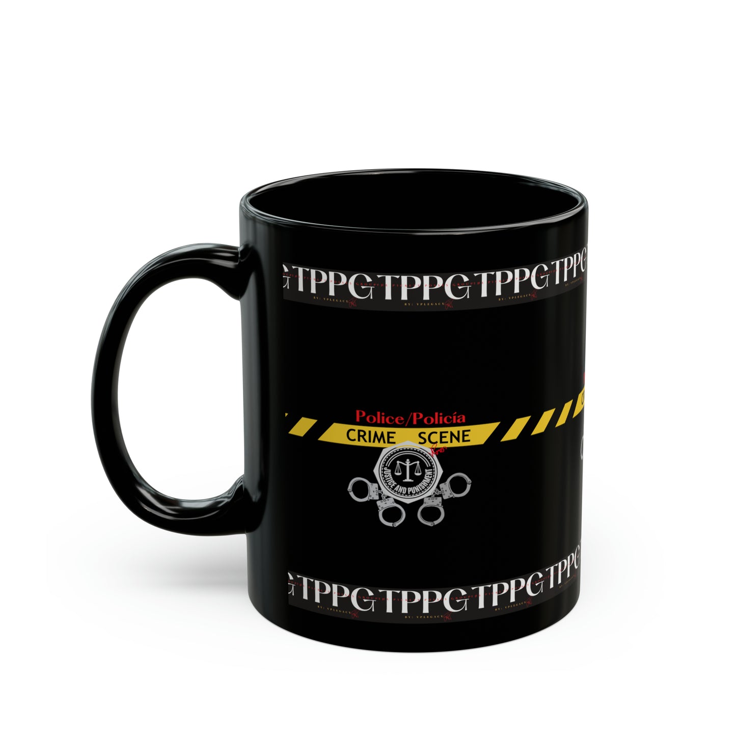 Black "Crime Scene/Policía" Mug (11oz & 15oz)