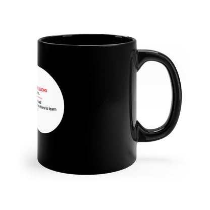 Sleek & Humorous "White-Yellow Card Collection-Note To Self" from the "TPPG-Apparels Brand" - 11oz Black Glossy Style Mug