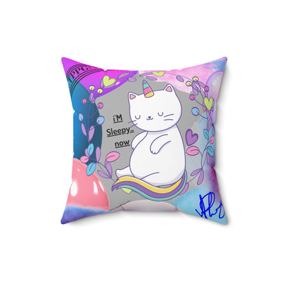 (Children) Spun Polyester ('1 side') Square Pillow (4 sizes-Lt. Grey Bgd) - By: "TPPG KIds Collection"