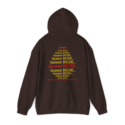 Our multi-color "Gamer" Style (Back & Front Facing) Design Print Unisex Heavy Blend™ Hooded Sweatshirt - 6 sizes & 10 colors to choose from