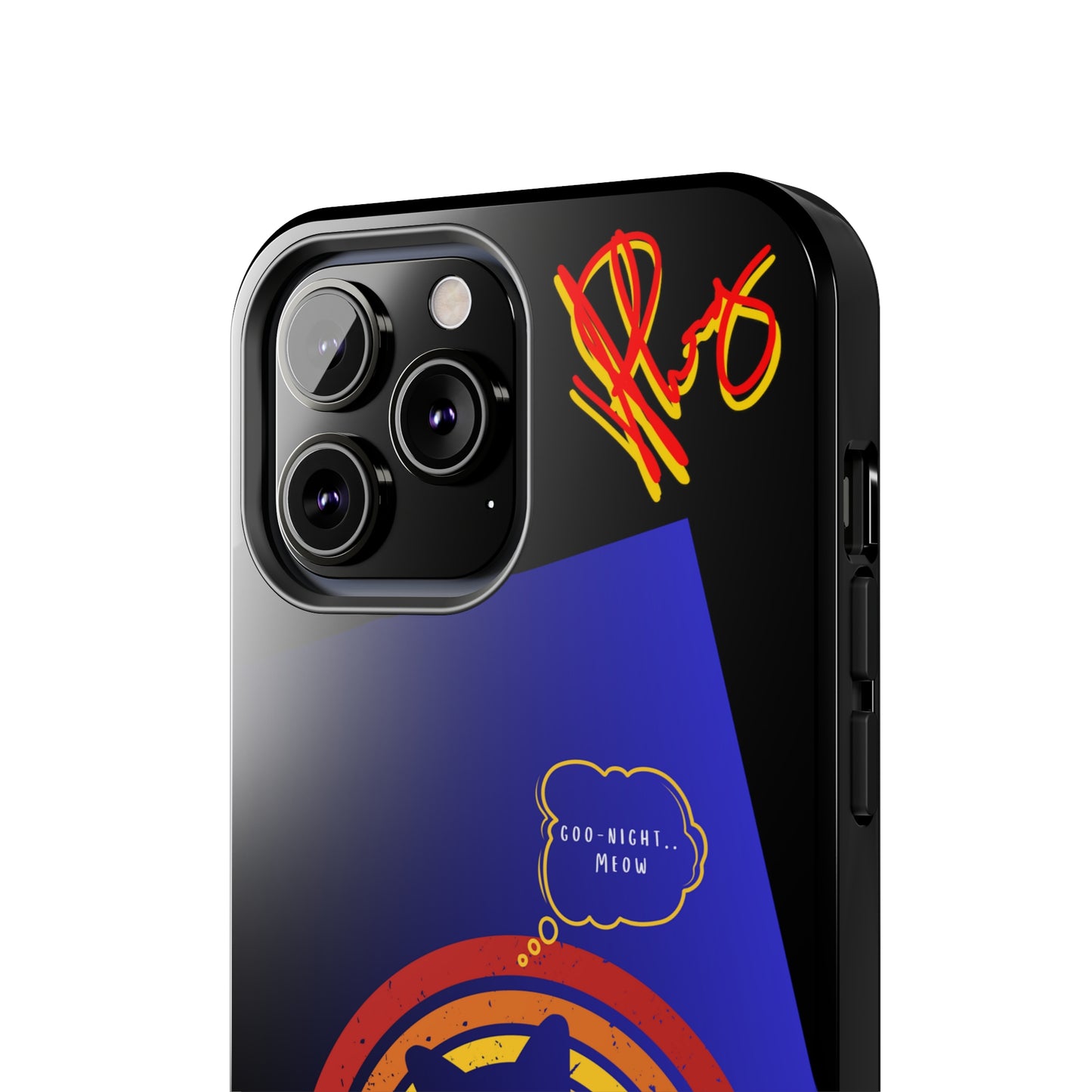 Our Cutest "Goo Night Meow.." Pet Designs (in a Bold Purple/Blue/Black Base Color) Verision from the 'TPPG Collection' Line carries Several sizes of the "iPhone Series" Tough Phone Cases