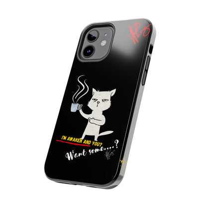 Another Cute "Coffee Cat" Pet Design (in a Simple but Bold Black & White Base Color) Verision from the 'TPPG Collection' Line carries Several sizes of the "iPhone Series" Tough Phone Cases