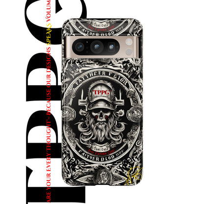 "Father God" iPhone/Google Pixel & Samsung Tough Phone Case (Black/Red & Grey)