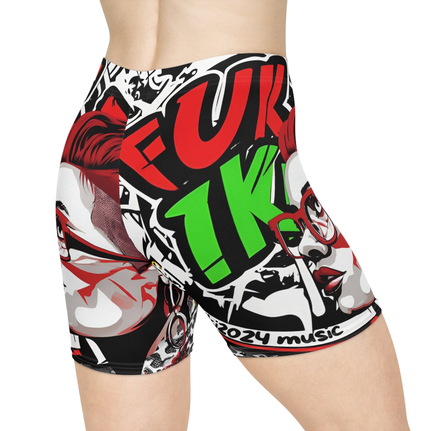 Suede Women "Fun'iki2024" Biker Shorts