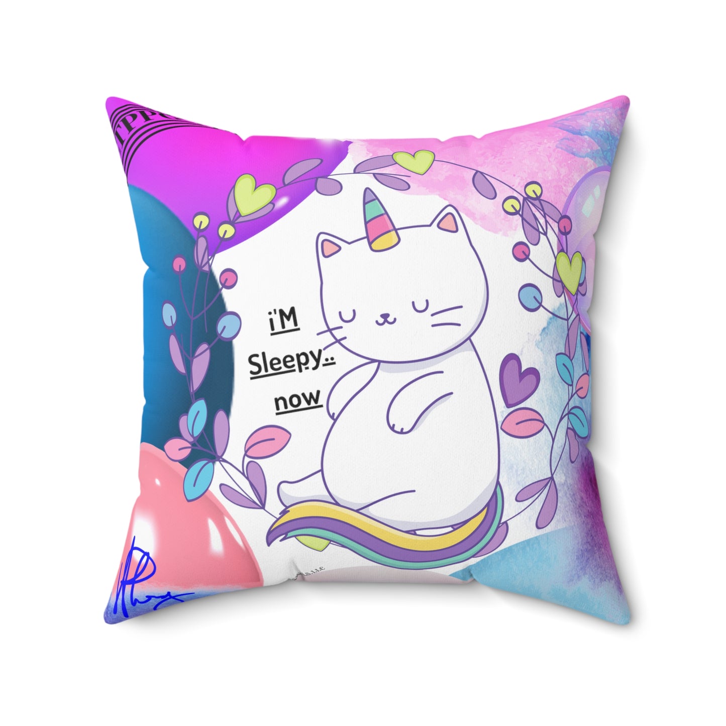 (Toddler/Kid) Spun Polyester Square Pillow (4 sizes-White Bgd) - By: "TPPG KIds Collection"