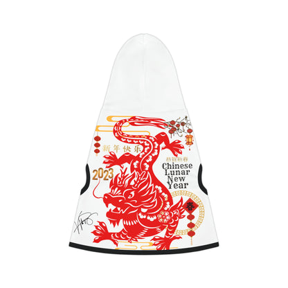 Chinese Lunar Holiday/New Year (Cute White & Red) Pet Hoodie by "TPPG-Apparels" Holiday Collections