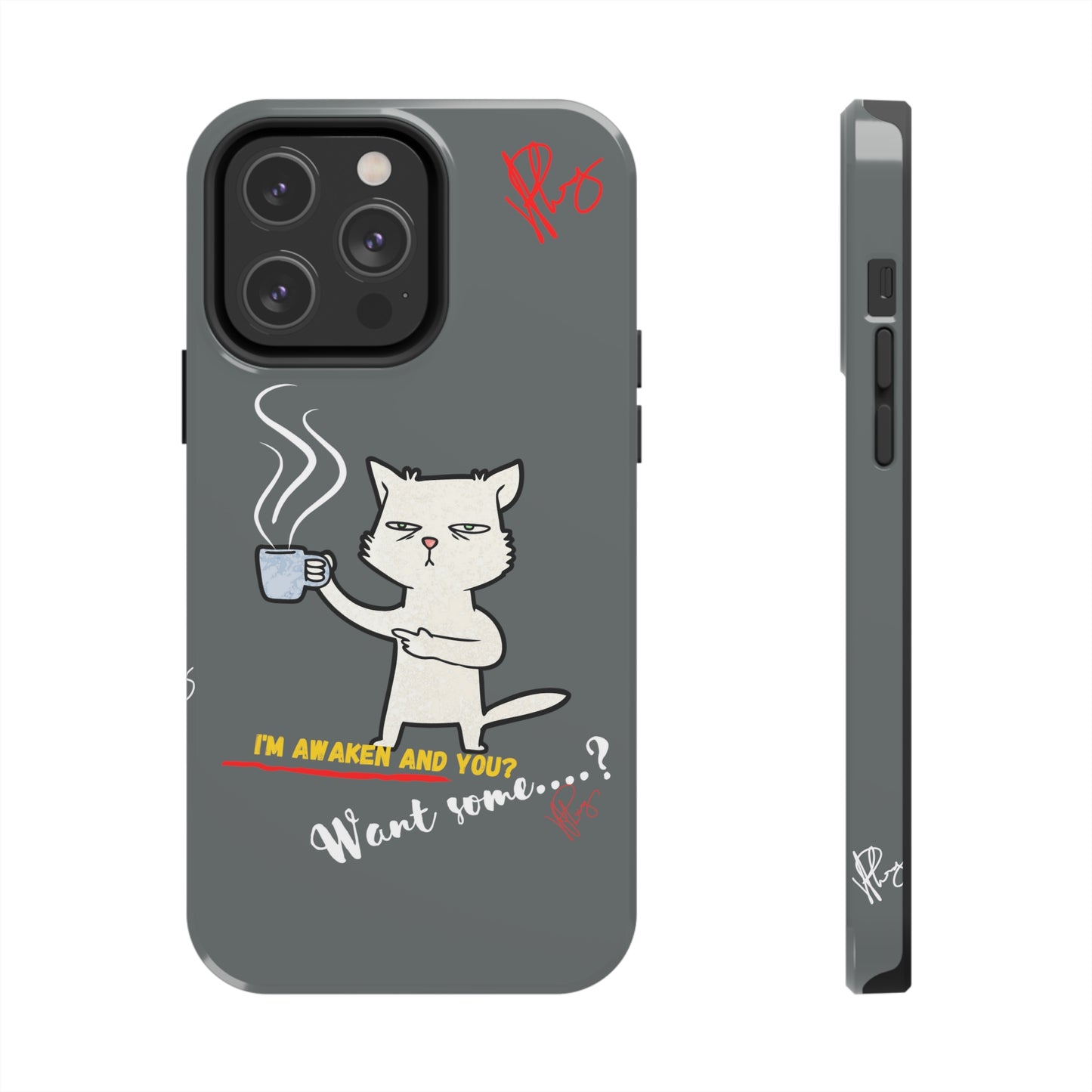 Another Lovely Grey - Cutie "Coffee Cat" Pet Design Verision from the 'TPPG Collection' Line carries Several sizes of the "iPhone Series" Tough Phone Cases