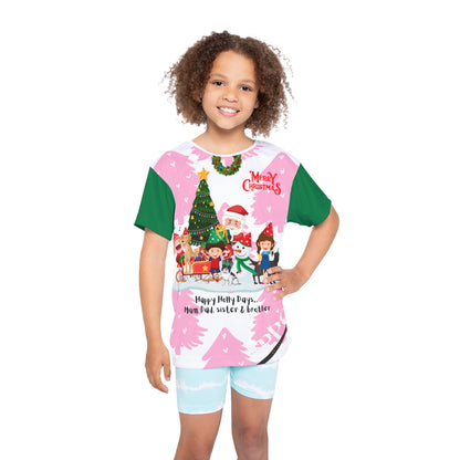 Kids (Green Base) 'Holiday/Christmas' Sports Jersey/Tee - By:"TPPG-Apparel" Juniors Collections