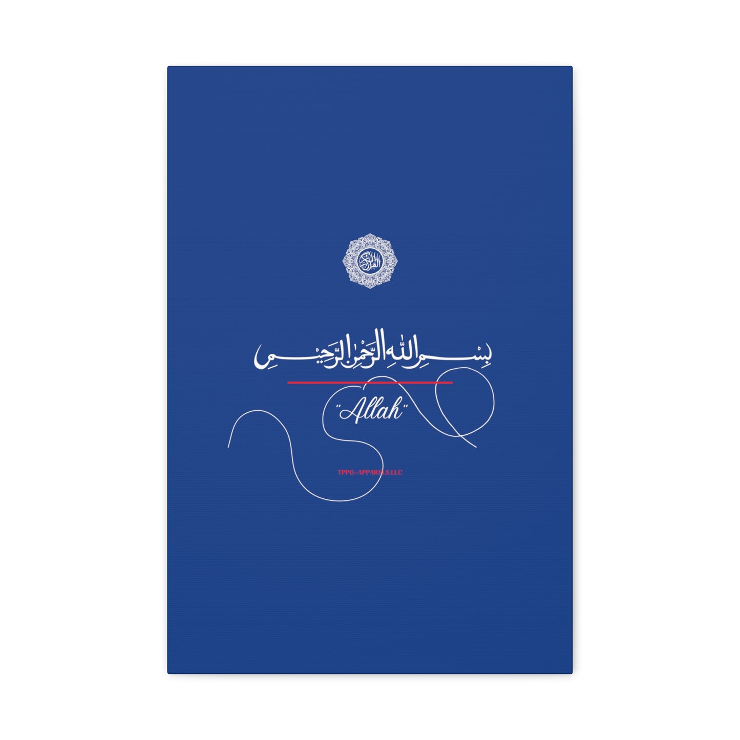 From our "TPPG Brand Arabic Faith Collection" - "Allah.." Canvas Gallery Wraps in Blue/White