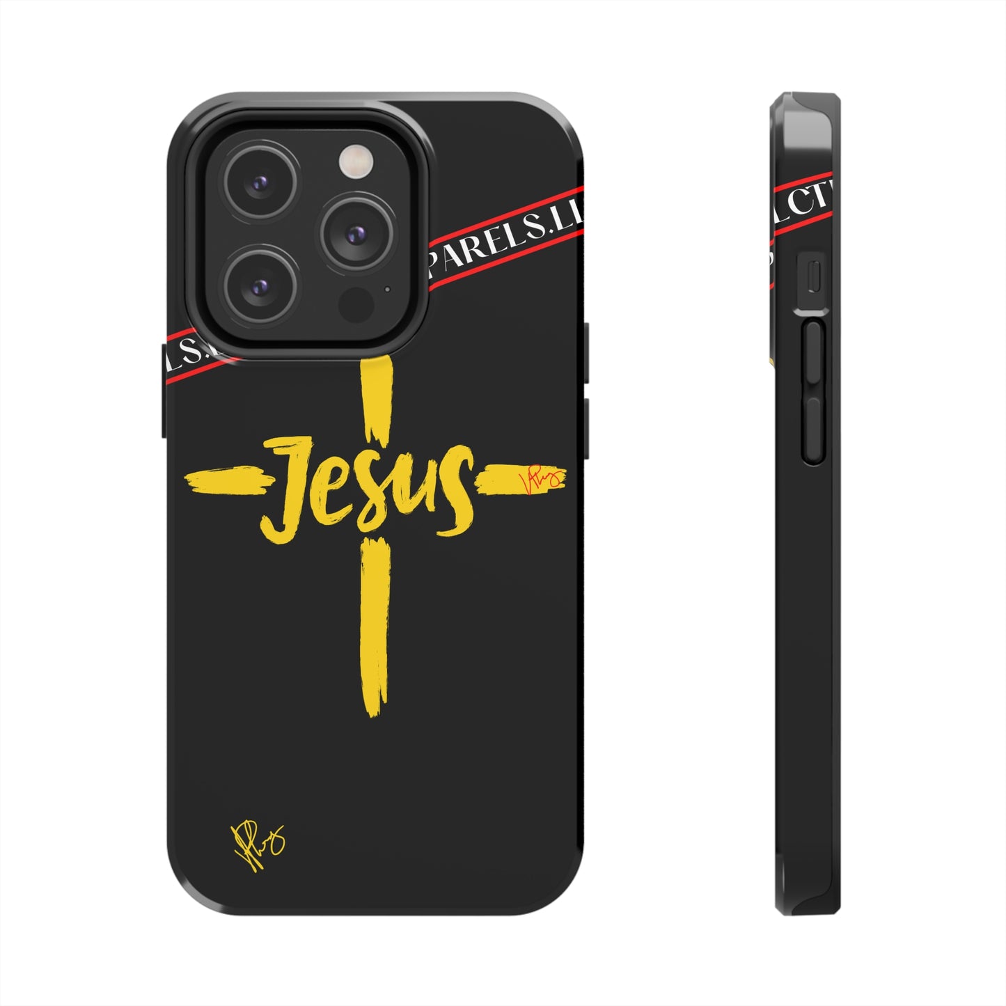 'iPhone Case' of A "Jesus/Faith" (Black)-Cute Cross Design 'TPPG Faith Collection'