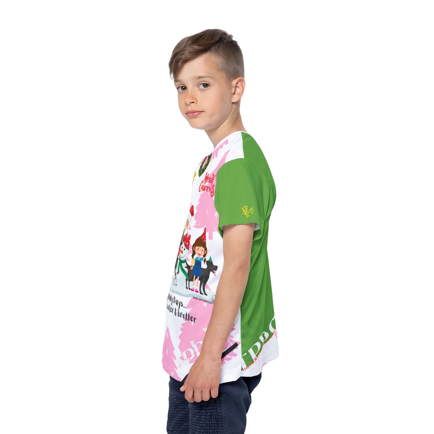 Kids (Green) 'Holiday/Christmas' Sports Jersey/T-shirt