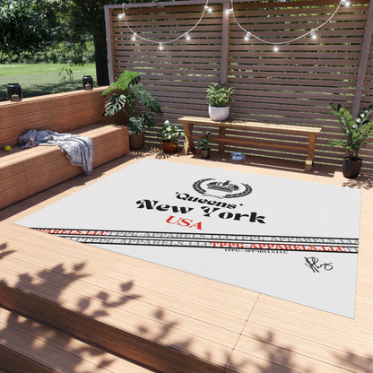 'TPPG New York Collection" A States Design White Durable Outdoor Rug