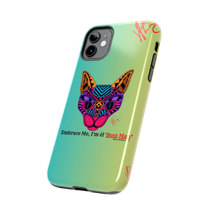 Pets Designed Phone Cases - iPhone/ Samsung Galaxy & GooglePixel ("Embrace Me.."1) (Green/Yellow Hue Color)