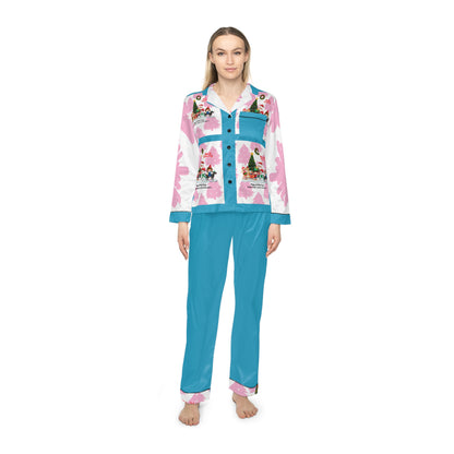 "TPPG-Apparels" Turquoise Base: (UGLY-Holiday) Women's 95% Satin Pajamas