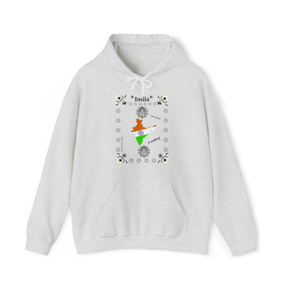 "India" Style Design Print Unisex Heavy Blend™ Hooded Sweatshirt - 6 sizes & 5 colors to choose from