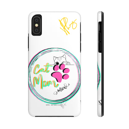 Guys Another one of our Cutest "Cat Mom" Pet Designs (in a White Base Color) Verision from the 'TPPG Collection' Line carries Several sizes of the "iPhone Series" Tough Phone Cases