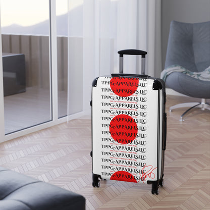 'TPPG Japan' 360° Swivel Suitcases on Wheels (White/Red)