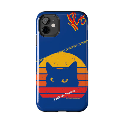 Custom Cat Design Phone Cases "Peek-A-BOOO.." (Black Multi-Colored)