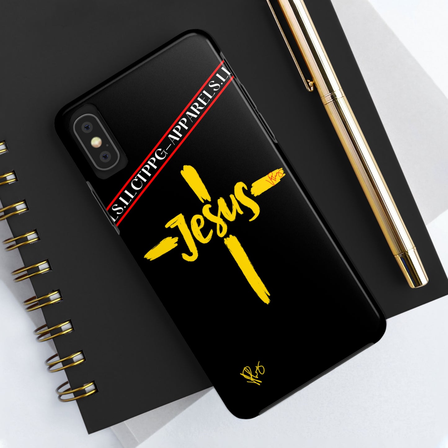 'iPhone Case' of A "Jesus/Faith" (Black)-Cute Cross Design 'TPPG Faith Collection'