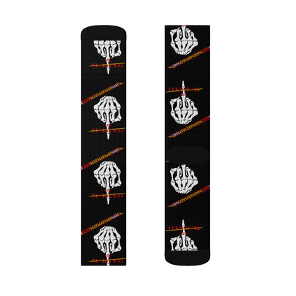 High Quality Cushioned 'TPPG Brand' Black Finger-Up "UCK YOU TÚ" Style Socks