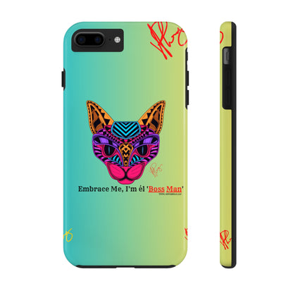 Pets Designed Phone Cases - iPhone/ Samsung Galaxy & GooglePixel ("Embrace Me.."1) (Green/Yellow Hue Color)