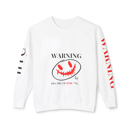 Lightweight CrewNeck Unisex "Warning-evil" Sweatshirt