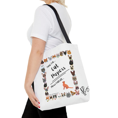 Our lovely & fun 3 sizes -White "Pet Lovers/Ailurophile" Brand -front facing Style Design Tote Bag from the 'TPPG-Apparel' Brand Collection