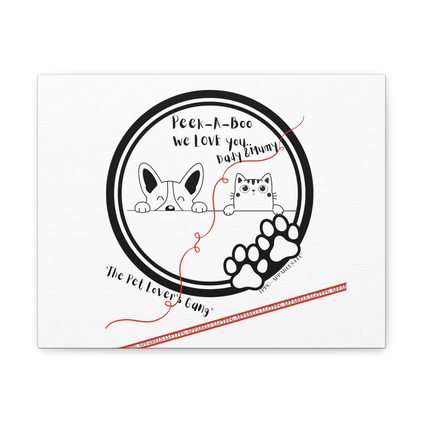 From our "TPPG Brand Pet Collection" - Canvas Gallery Wraps " Peek-A-Boo.."- in White