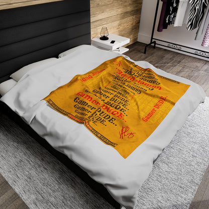 Ok Guys, another Bold Yellow Gamer Style Blanket from the "TPPG-Apparels" Brand Presents one of it's koolest designs on this Yellow Velveteen Plush Blanket