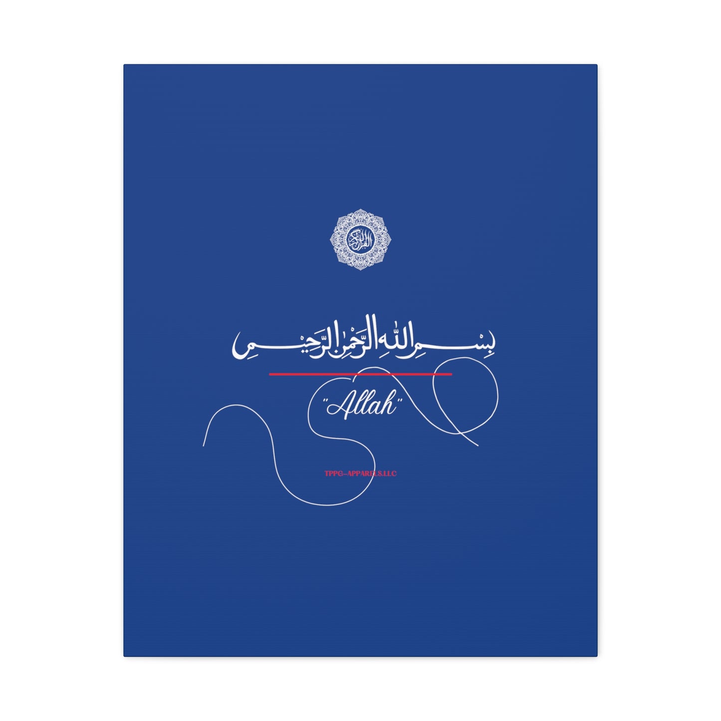 From our "TPPG Brand Arabic Faith Collection" - "Allah.." Canvas Gallery Wraps in Blue/White