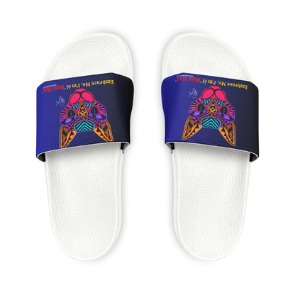 Our "TPPG Brand" White Top/White or Black Soles "Pet" Printed Men/Women's & Children Slide Sandals