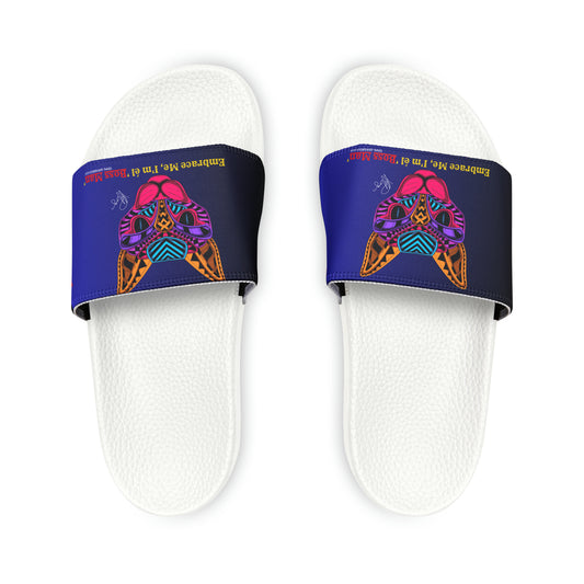 Our "TPPG Brand" White Top/White or Black Soles "Pet" Printed Men/Women's & Children Slide Sandals