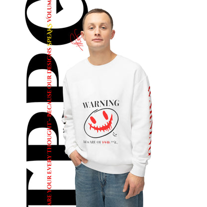 Lightweight CrewNeck Unisex "Warning-evil" Sweatshirt