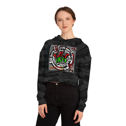 Women "Fun'iki2024" Cropped Hooded Sweatshirt