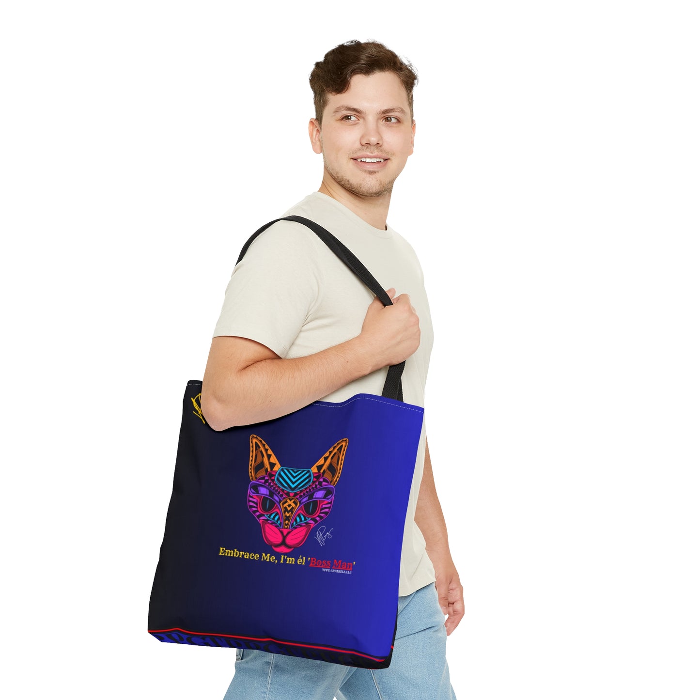 Stylish (Cat-I'm Boss Man) Tote from the "TPPG-Apparels" Brand Tote in 3ct. different sizes. Always handy for any carrying all things necessary for any casual occasion.